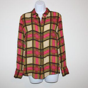 Scotch and Soda Plaid Button Down Blouse